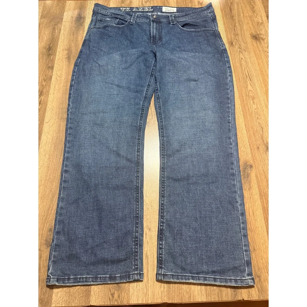 TK Axel Jeans Mens Size 40 Blue Denim Jeans Dark Wash Pockets Slim Boot